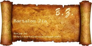Bartalos Zia névjegykártya